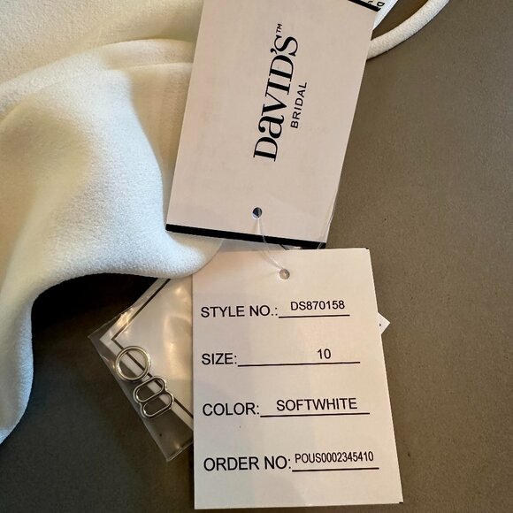 NWT David's Bridal Spaghetti Strap Crepe Plus Fit-and-Flare Dress Size 10 - Picture 13 of 14